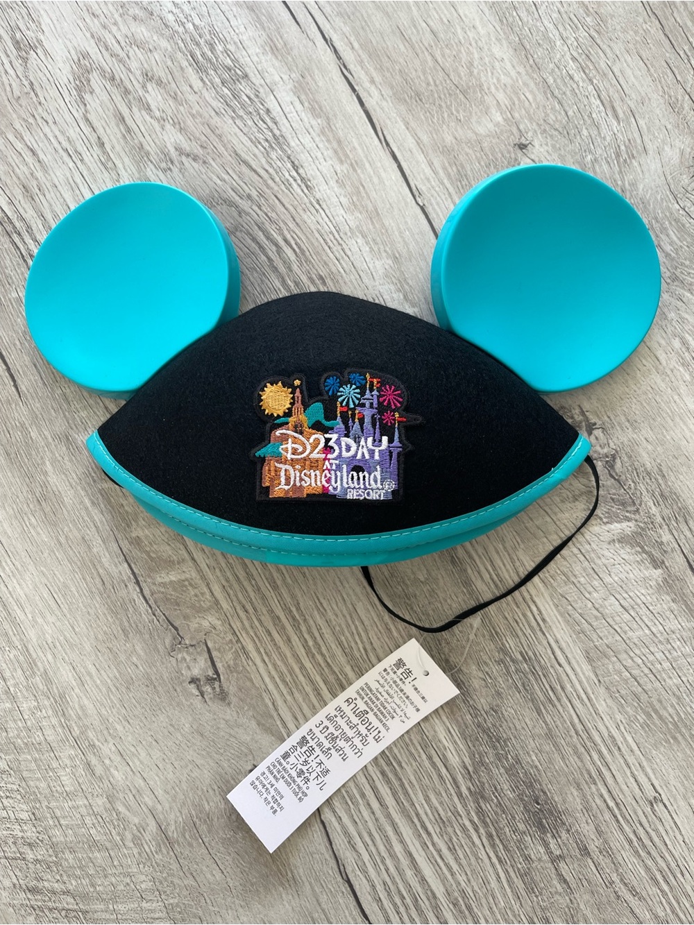 Disney D23 Mouse Ears Hat in Black and Teal